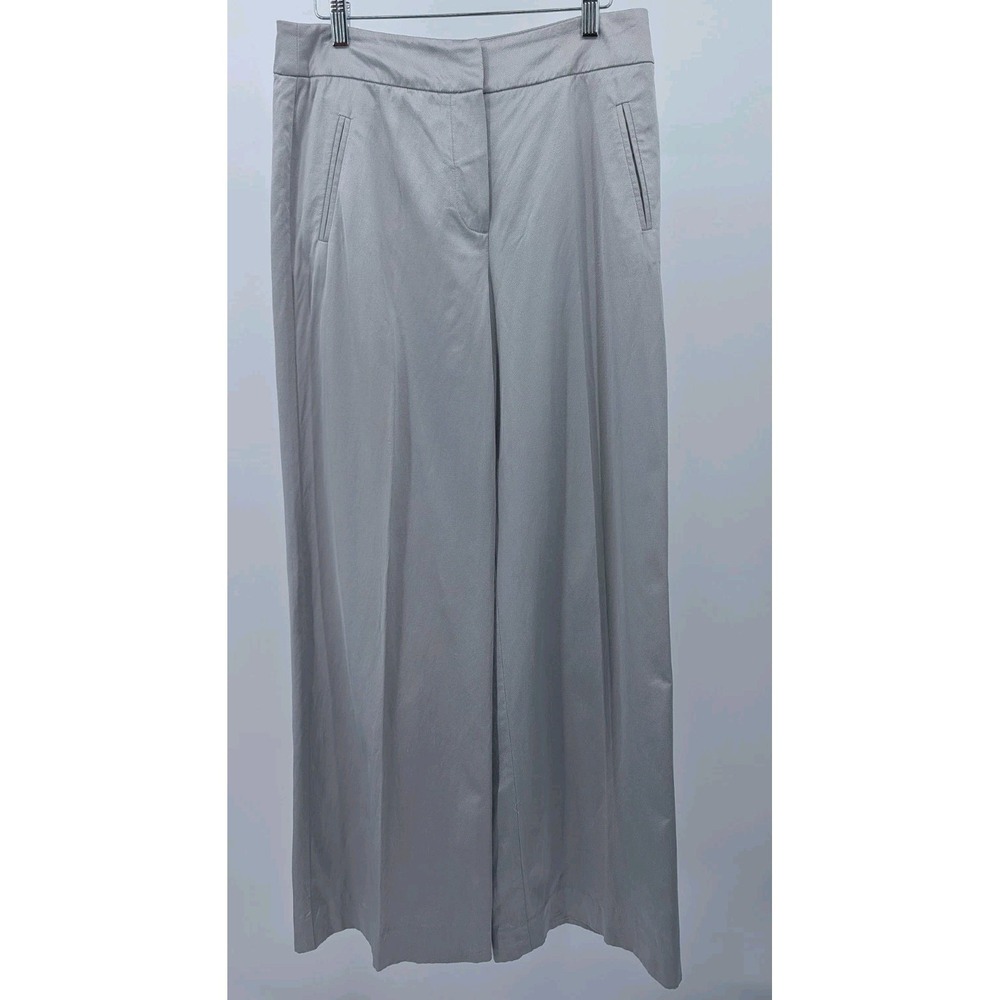 Trina Turk Women's‎ Wide Leg Pants Slacks Silver Gray Size 8 Professional Chic